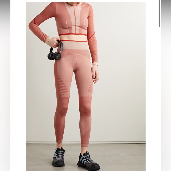 Stella McCartney Red and Tan Open Back Long Sleeve Top - Picture 2 of 12